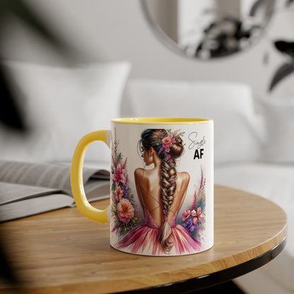Single AF Floral Accent Mug - Perfect Gift for Single Friends, Celebration, Coffee Lovers, Birthday, Chic Decor