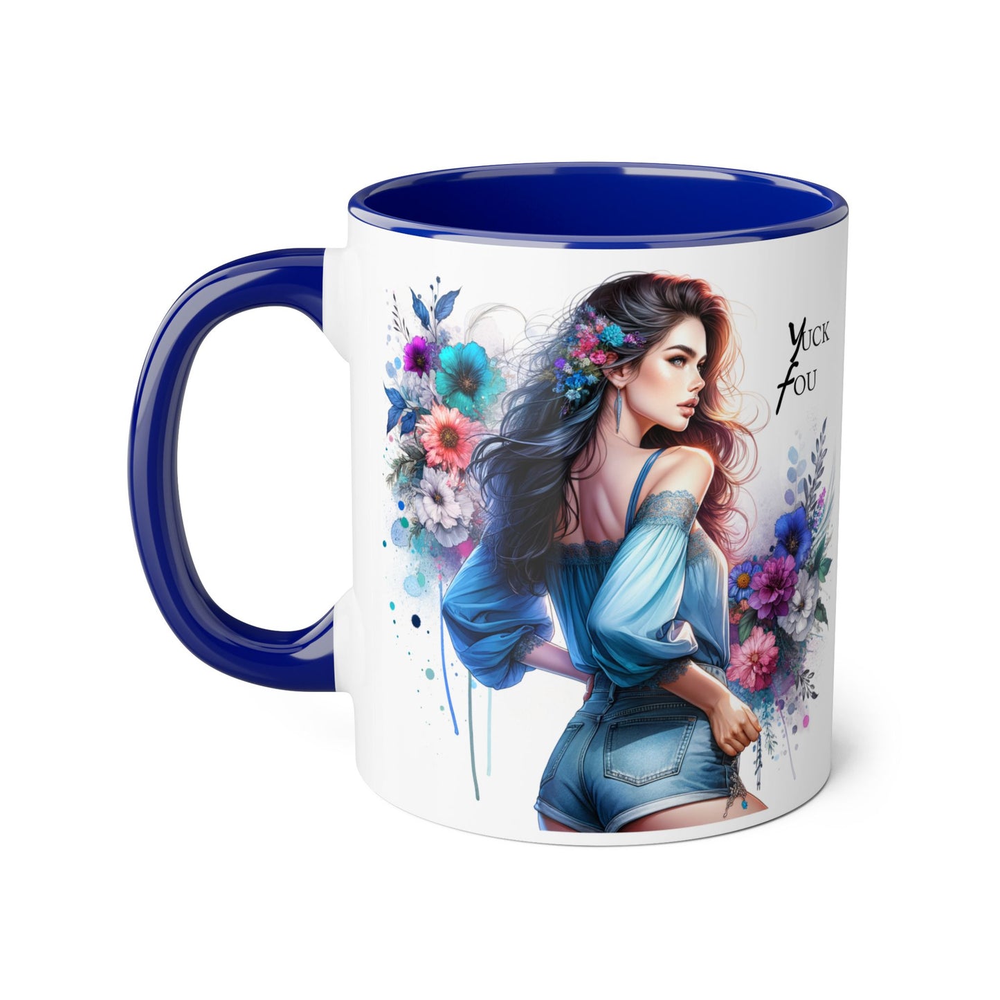 Yuck Fou Floral Graphic Accent Mug: Perfect Gift for Tea Lovers, Coffee Breaks, Home Decor, Inspirational Quotes, Mother's Day, Birthdays