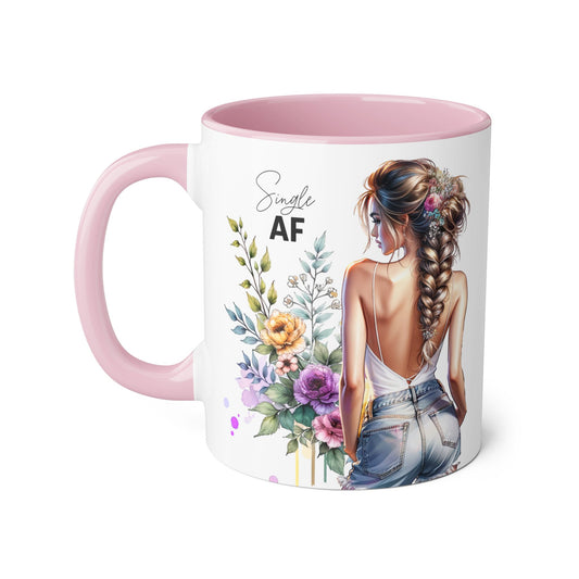 Single AF Chic Floral Accent Mug for Single Ladies | Perfect Gift for Birthdays, Weddings, or Just Because