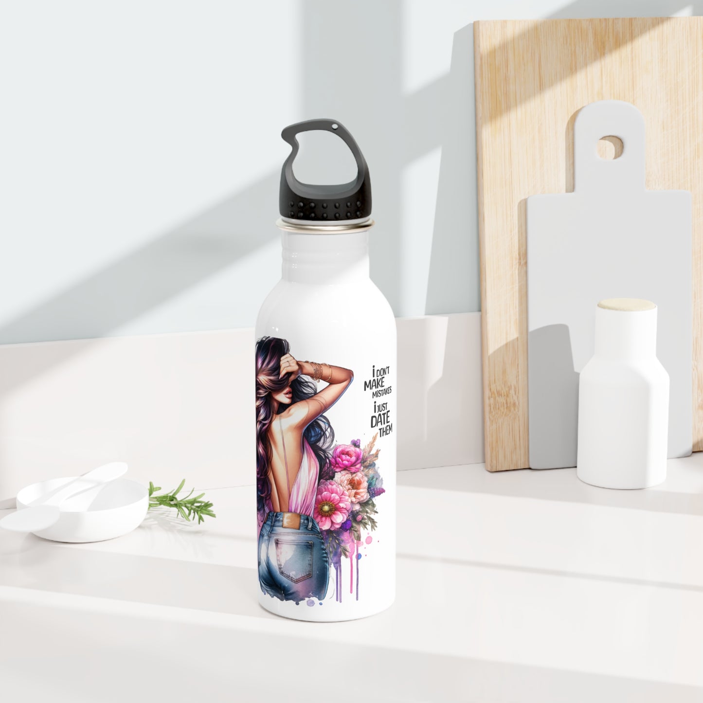 I Don't Make Mistakes, I Date Them Stylish Floral Stainless Steel Water Bottle, Cute Water Bottle, Motivational Gift, Eco-Friendly Hydration, Fitness Lover Gift, Summer [...]