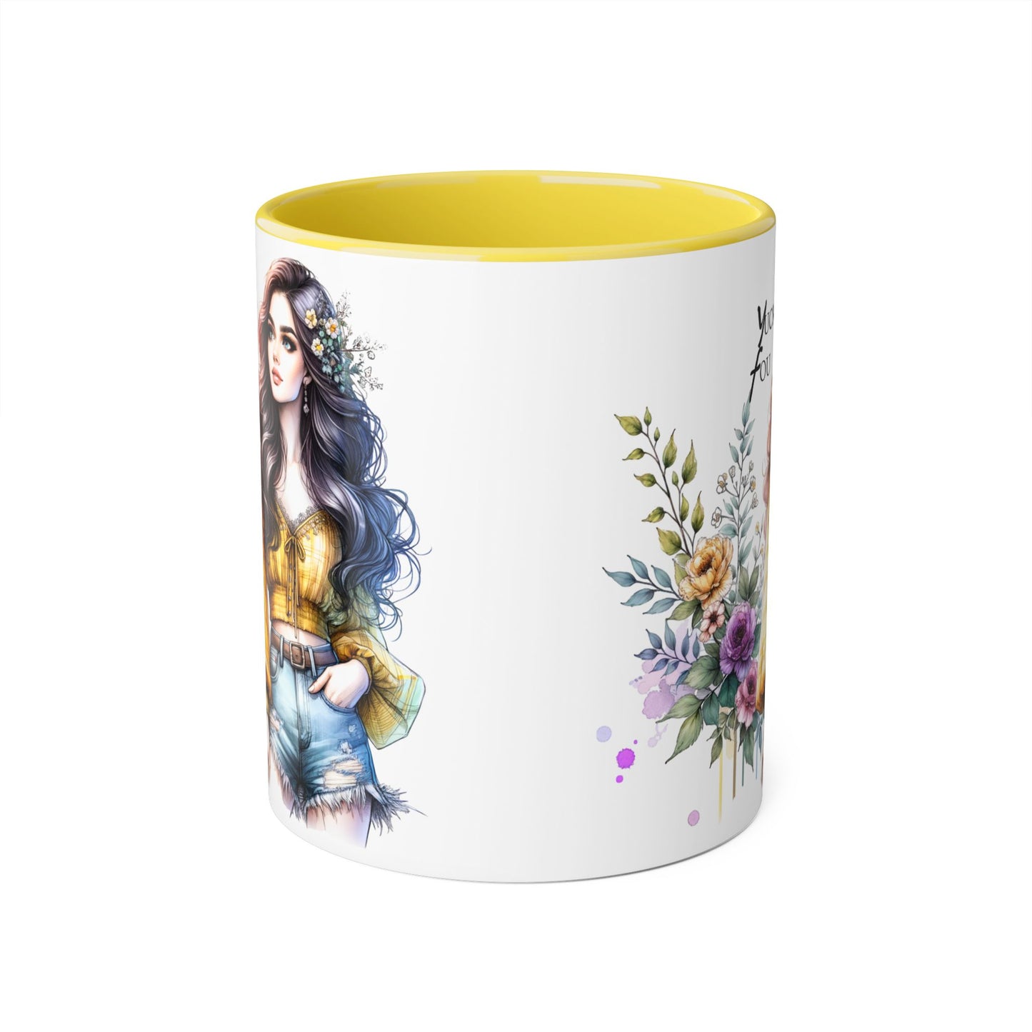 Yuck Fou Bohemian Accent Mug, Floral Coffee Cup, Gift for Her, Home Decor, Artist Mug, Women's Mug, Inspirational Mug