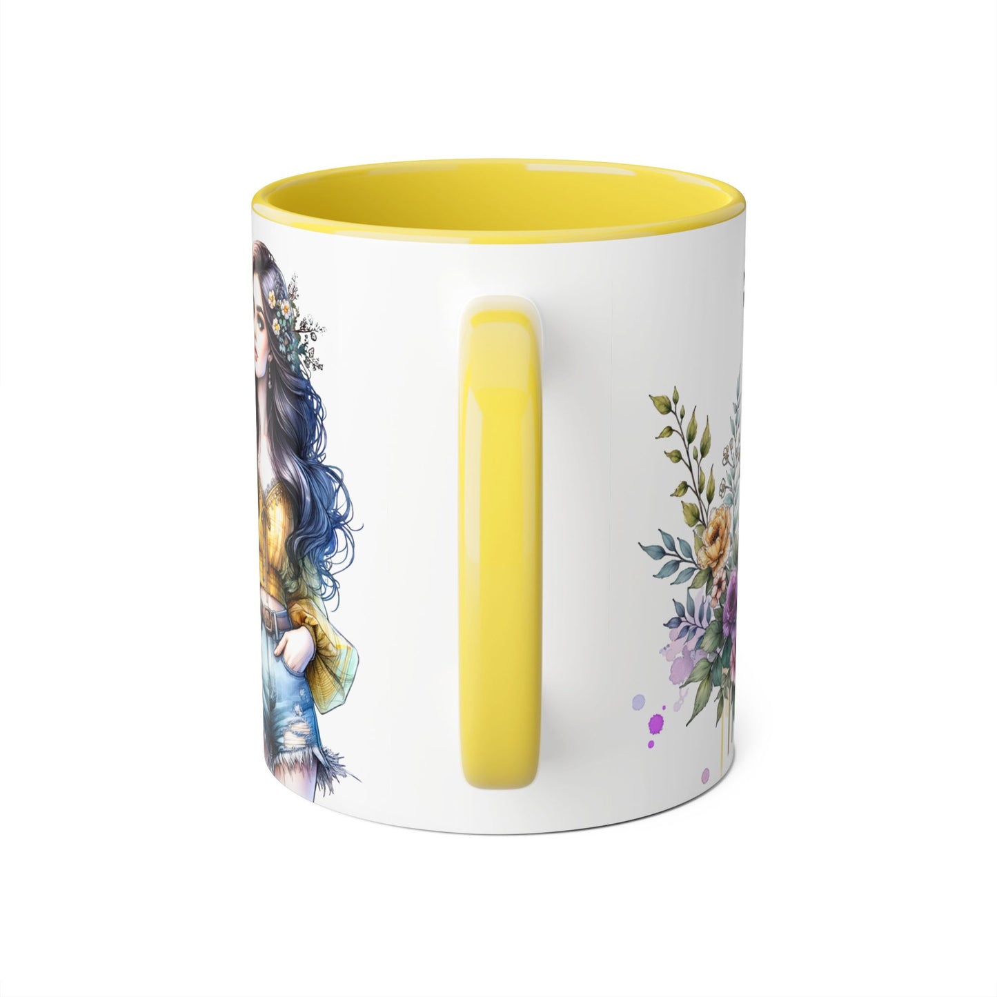 Inspirational Floral Accent Mug - 11oz, 'I Am My Own Happily Ever After '