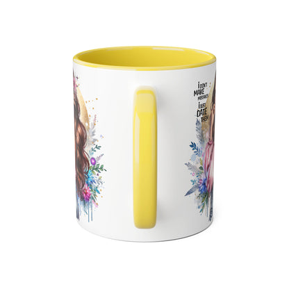 I Don't Make Mistakes, I Date Them Chic Floral Accent Mug - Perfect for Coffee Lovers, Gift for Friends, Home Decor, Birthday Present, Funny Tea Mug