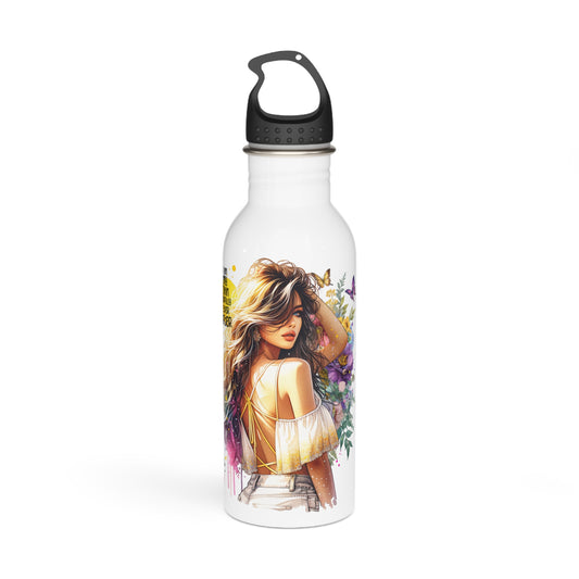 I Am My Own Happily Ever After Stainless Steel Water Bottle with Inspirational Art, Floral Water Bottle, Motivational Gift for Her, Reusable Travel Bottle, [...]