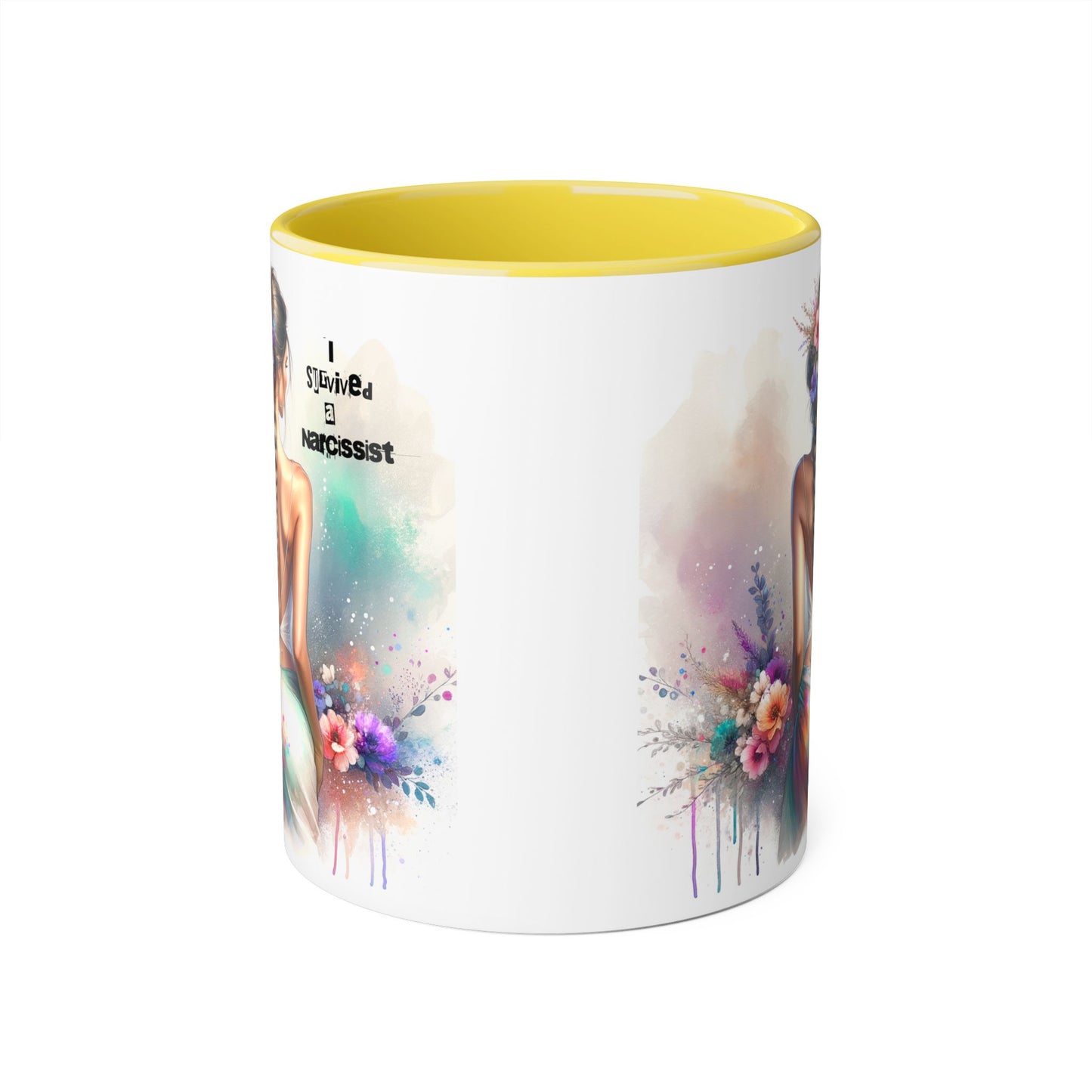 Chic Accent Mug, I Tried to be a Narcissist, Unique Gift, Floral Art, Coffee Lover, Home Decor, Inspiring Quote Mug