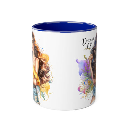 Divorced AF Accent Mug – Perfect for Coffee Lovers, Gift for Divorce Celebration, Sassy Mug, Unique Coffee Cup, Empowering Drinkware