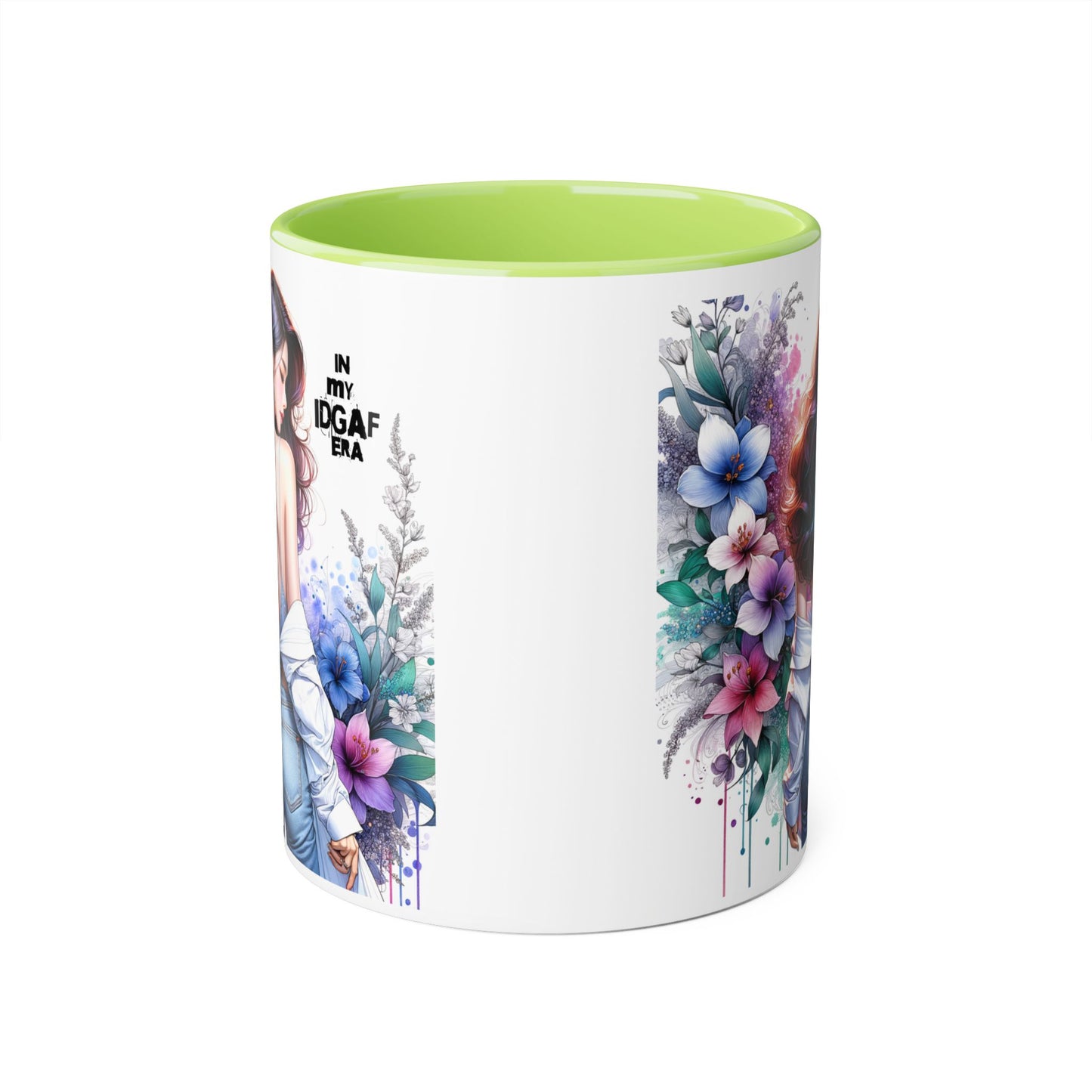Floral Graphic Accent Mug, Gift for Her, Coffee Tea Mug, Unique Housewarming Present, My IDGAF Era