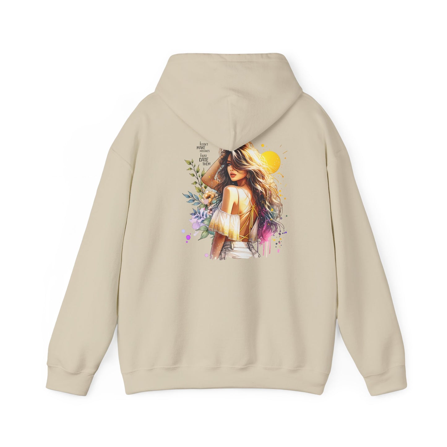 I Don`t  Make Mistakes, I Just Date Them Boho Chic Artist Hoodie, Cozy Sweatshirt, Gift for Art Lovers, Casual Wear, Summer Vibes, Creative Style, Festivals