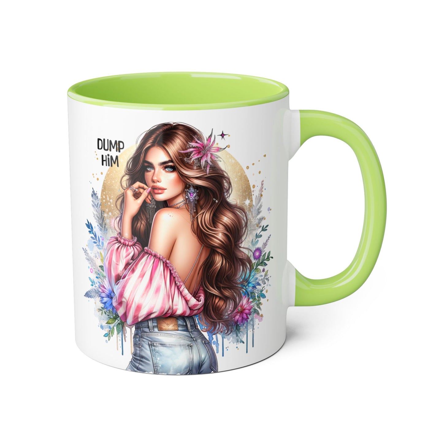 Dump Him Accent Mug, Coffee Cup for Empowering Women, Fun Gift for Friends, Inspirational Drinkware, Birthday, Self-care