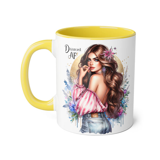 Empowered Diva Mug-Divorced AF, 11oz - Dreamy Floral Design, Perfect Gift for Divorced Friends, Birthday, Self-Care, Coffee Lovers
