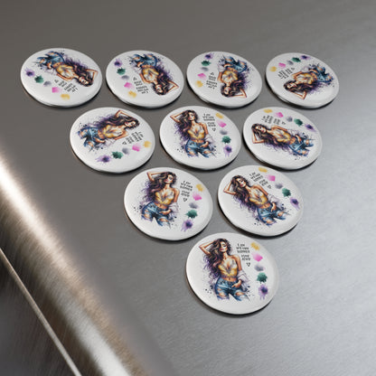 Inspirational Round Button Magnet - "I Am My Own Happily Ever After " - 1 & 10 pcs - Perfect Gift for Self-Love