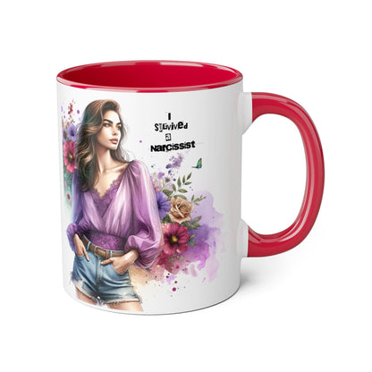 Stylish Floral Accent Mug with Quote, Perfect Gift for Coffee Lovers, Home Decor, Inspirational, Birthday, Humor, Self-Love