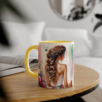 Elegant Floral Accent Mug - Perfect for Coffee Lovers, Gift for Her, Tea Time, Home Decor, Birthdays or Celebrations