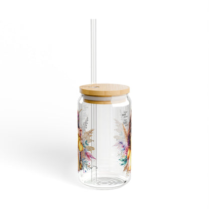 I Don't Make Mistakes, I Date Them Chic Floral Sipper Glass, Travel Drinkware, Summer Refreshments, Eco-Friendly Beverage Container, Gift for Her, Bohemian Style
