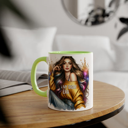 Chic IDGAF Accent Mug, Cool Coffee Cup, Trendy Drinkware, Stylish Gift, Artful Mug for Her