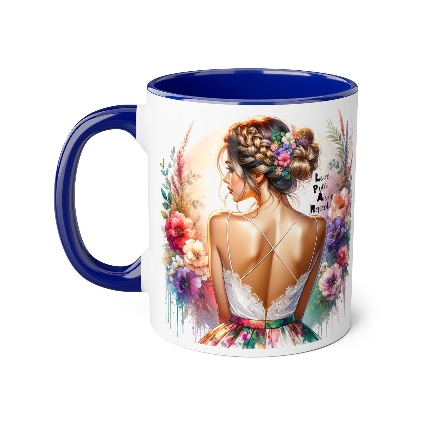 Floral Latte Mug, Inspirational Coffee Cup, Boho Style Mug, Gift for Her, Art Print Mug, Relaxing Beverage Mug