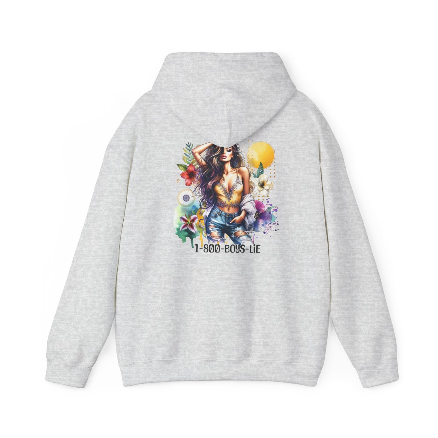 1-800-Boys-Lie Vibrant Floral Sweatshirt for Free Spirits, Comfortable Hoodie, Great for Spring, Casual Wear, Gift for Friends