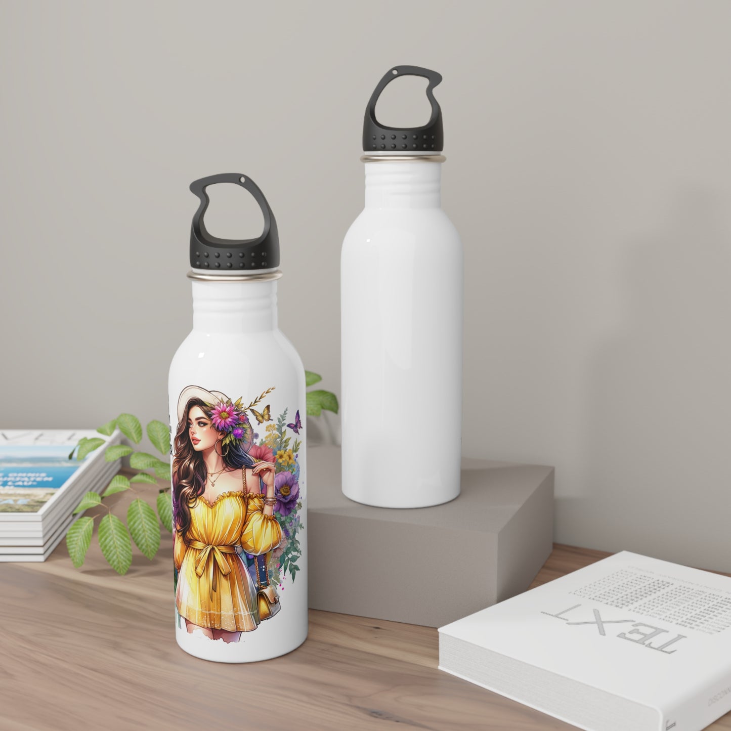 I Am My Own Happily Ever After Whimsical Stainless Steel Water Bottle with Floral Design, Cute Eco-Friendly Hydration, Inspirational Gift, Summer Accessory, [...]