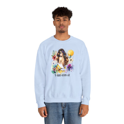 1-800-Boys-Lie Bohemian Floral Crewneck Sweatshirt, Trendy Oversized Sweater, Unique Gift for Her, Cozy Fall Apparel, Birthday & Casual Wear