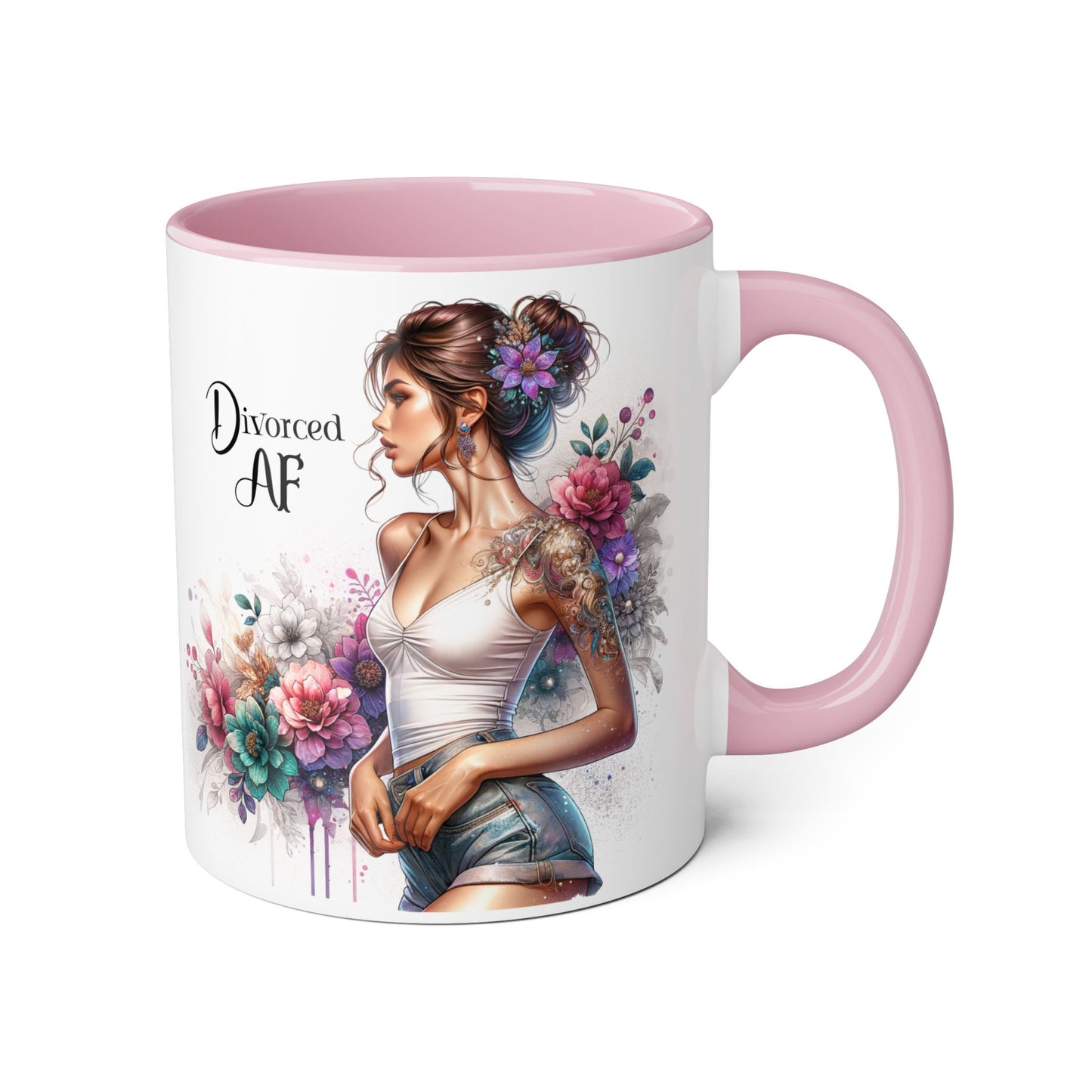 Divorced AF Accent Mugs for Empowerment, Self-Love Gifts, Coffee Lovers, Divorce Party Accessories, Inspirational Drinkware