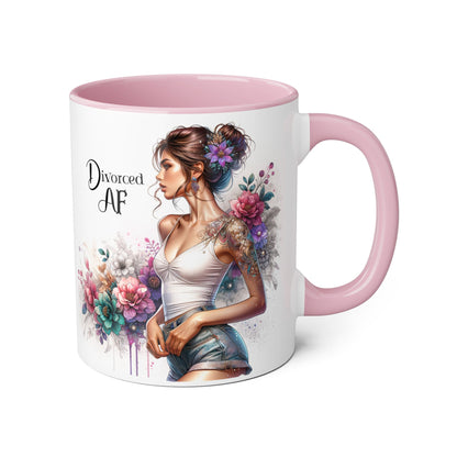 Divorced AF Accent Mugs for Empowerment, Self-Love Gifts, Coffee Lovers, Divorce Party Accessories, Inspirational Drinkware