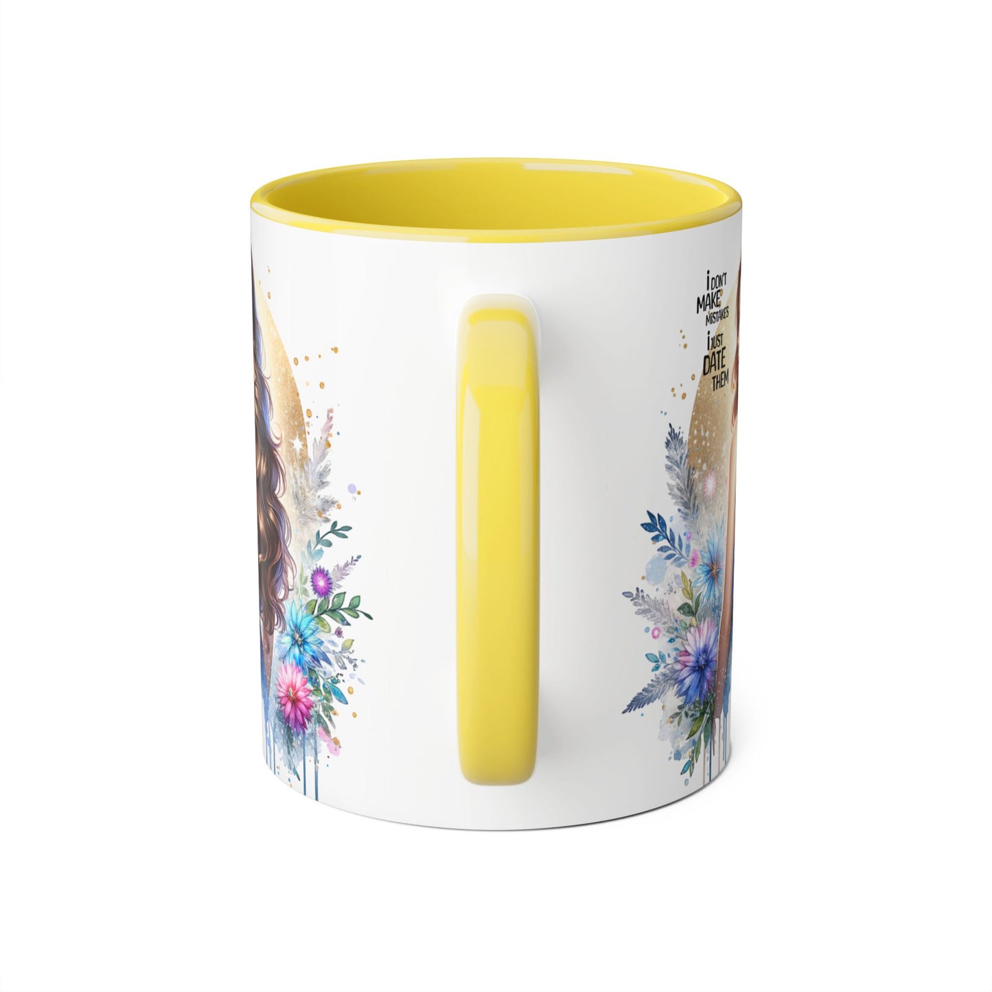 I Don't Make Mistakes, I Date Them Chic Artful Accent Mugs for Coffee Lovers, Inspirational Gift, Floral Design, Unique Home Decor, Ideal for Birthdays & Celebrations