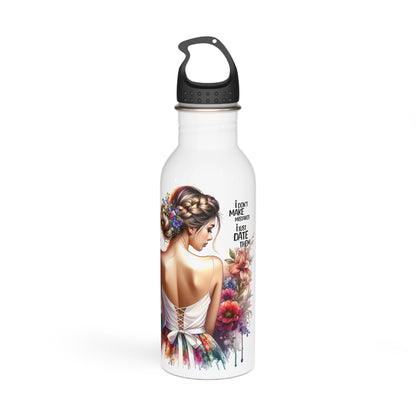 I Don't Make Mistakes, I Date Them Floral Bride Stainless Steel Water Bottle, Wedding Gift, Eco-Friendly Hydration, Bridal Party Favor, Floral Water Bottle