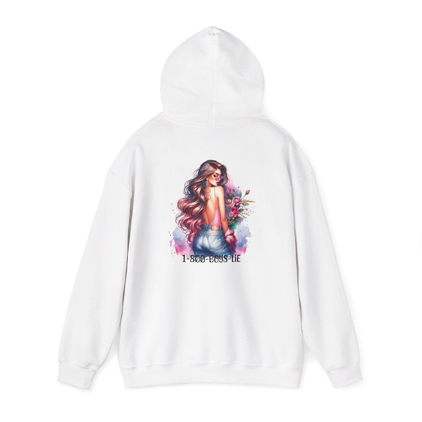 1-800-Boys-Lie Floral Art Hooded Sweatshirt, Cozy Unisex Hoodie, Everyday Wear, Gift for Her, Casual Style