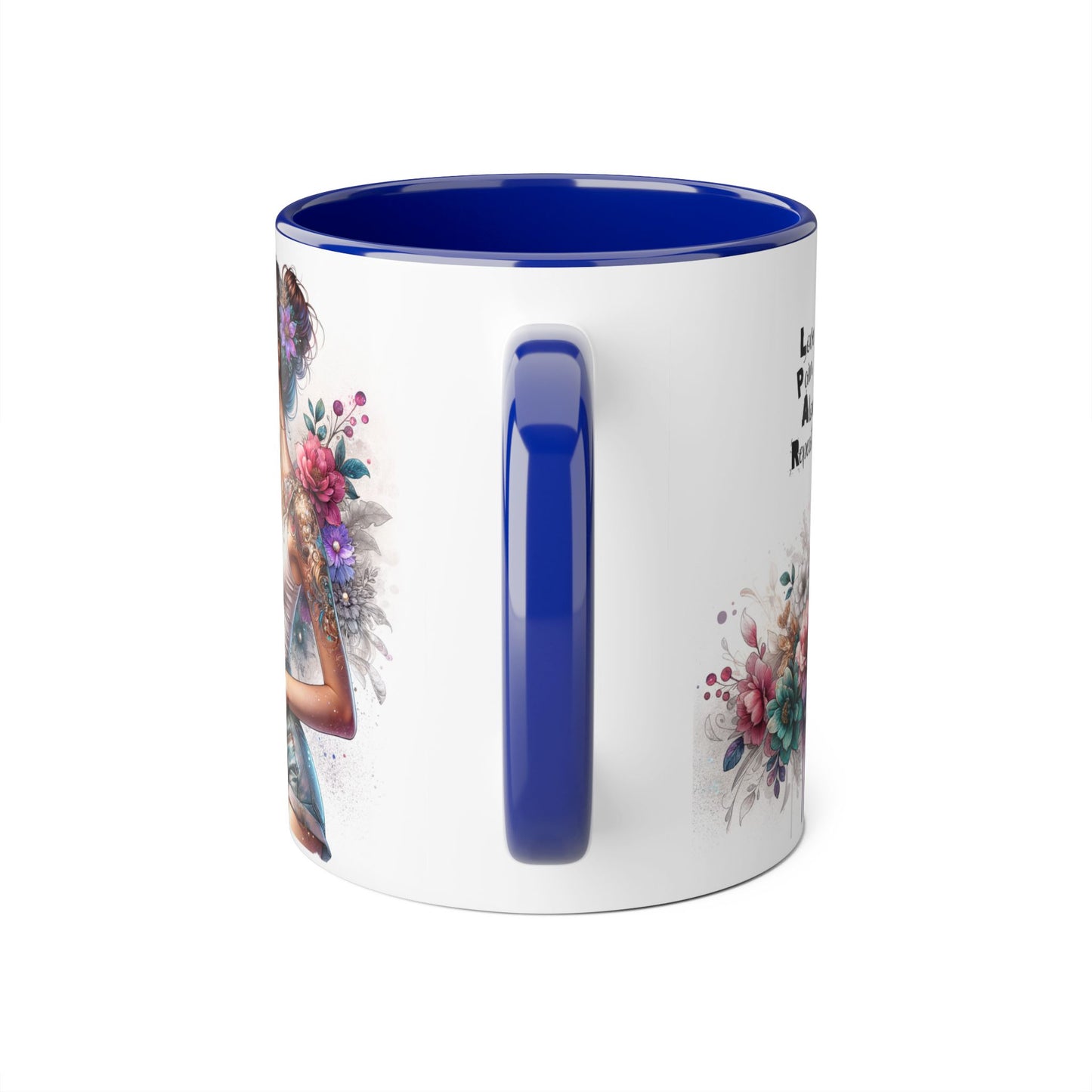 Floral Inspirational Accent Mug, 11oz - Motivational Gift for Mindfulness, Coffee Lovers, Self-Care, Birthday, Home Decor