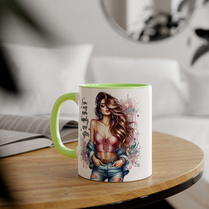 I Am My Own Happily Ever After Empowered Woman Accent Mug, Motivational Gift, Coffee Cup, Self-Love Mug, Feminine Decor, Inspirational Kitchenware