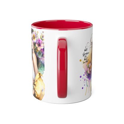 I Hold Grudges, I'll Heal in Hell  Humoristic Elegant Floral Accent Mugs for Coffee Lovers, Inspirational Gift, Home Decor, Unique Art, Perfect for Birthdays, Mother’s Day