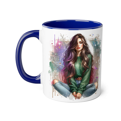 Artistic Be My Peace or Peace Out Mug, Inspirational Coffee Cup, Great for Relaxing Moments, Perfect Gift for Friends, Unique Home Decor, Peaceful Vibe