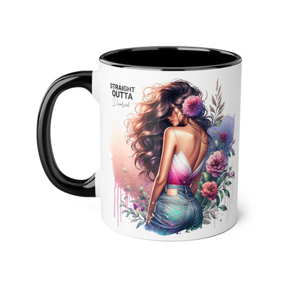 Straight Outta Divorced Humoristic  Accent Mug | 11oz Ceramic Coffee Cup for Home, Gift for Friends, Unique Tea Mug, Birthday Gift, Self-Care Décor