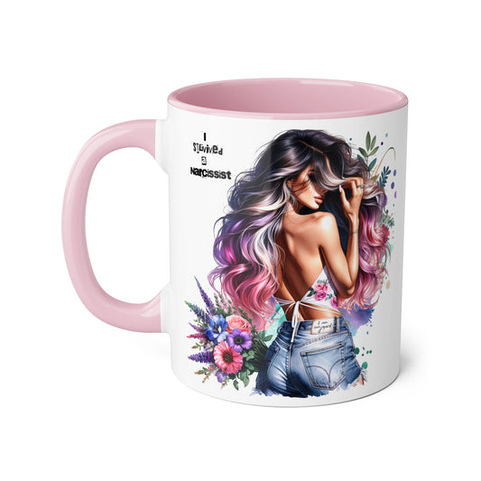 Chic Floral Accent Mug, Inspirational Gift, Ideal for Coffee Lovers, Home Decor, Unique Birthday Gift, Stylish Ceramic Cup
