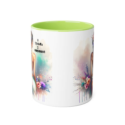 Chic Accent Mug, I Tried to be a Narcissist, Unique Gift, Floral Art, Coffee Lover, Home Decor, Inspiring Quote Mug