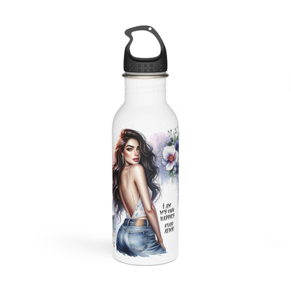 Floral Art Stainless Steel Water Bottle - "I Am My Own Happily Ever After "