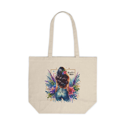 Thank U, Next Stylish Canvas Shopping Tote Bag, Floral Tote, Eco-Friendly Grocery Bag, Chic Shopper, Gift for Her, Market Tote