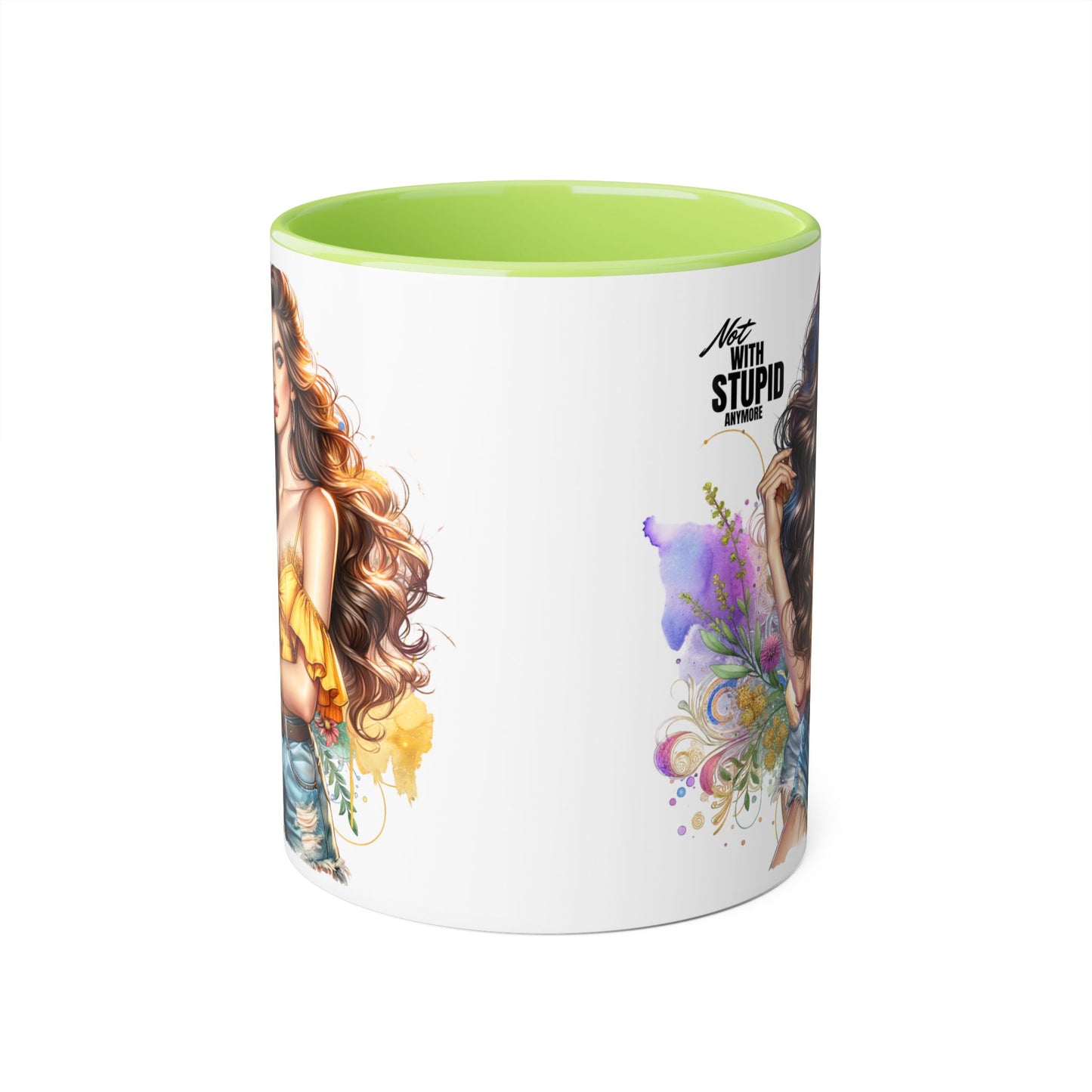 Not With Stupid Anymore Humoristic 11oz Accent Mug