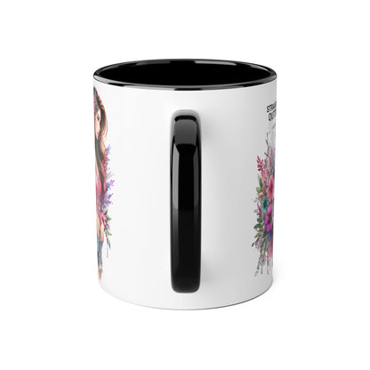 Straight Outta Divorced Humoristic Floral-Inspired Accent Mug, Perfect for Gifts, Home Decor, Coffee Lovers, Tea Enjoyers