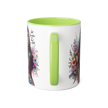 I Hold Grudges, I'll Heal in Hell  Humoristic Floral Portrait Accent Mug, 11oz - Empowering Gift for Her, Cozy Coffee Cup, Beautiful Art for Home, Unique Present for Birthdays, [...]