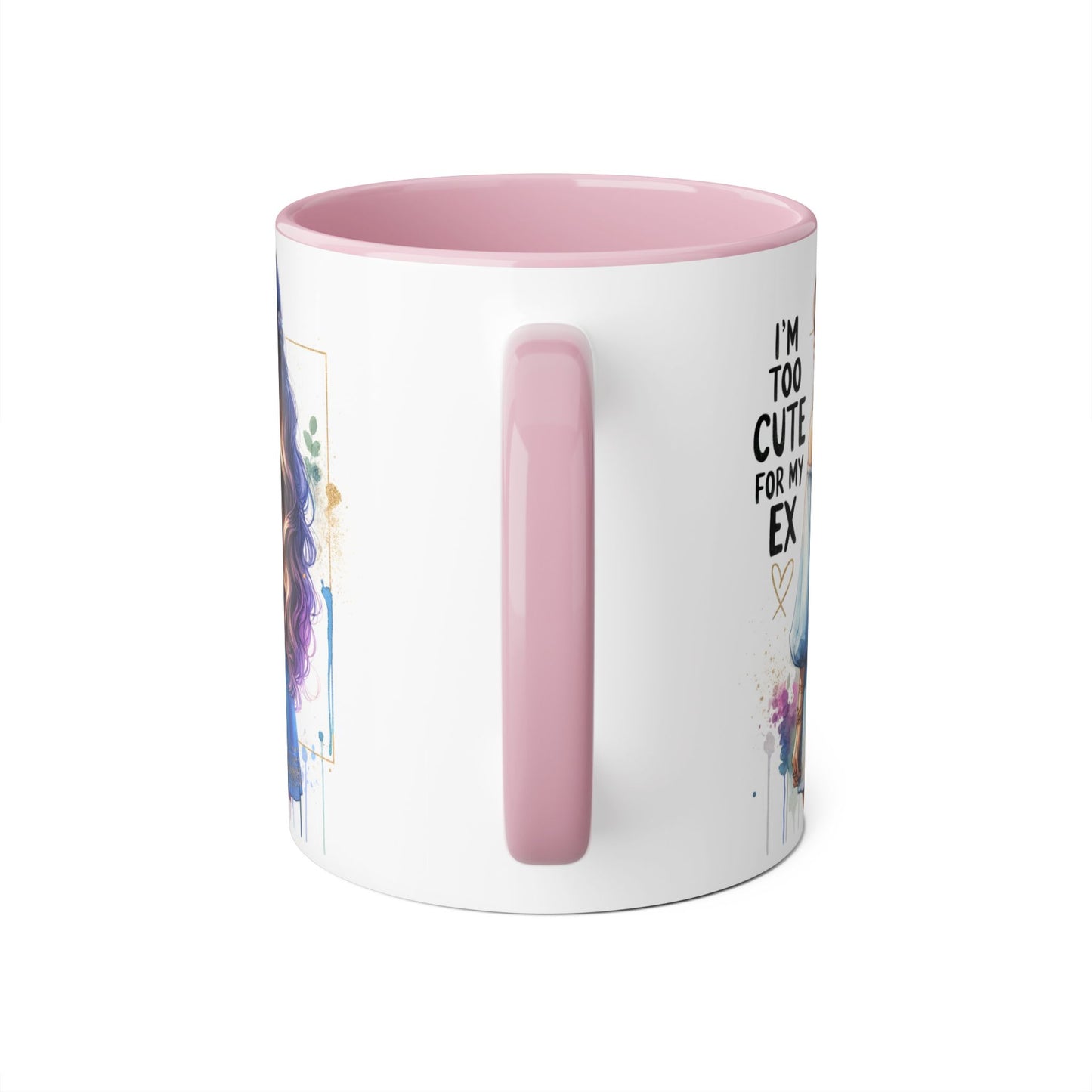 I'm Too Cute For My Ex Accent Mug, Fun Coffee Cup, Gift for Her, Sassy Mug, Relationship Humor, Unique Tea Mug, Personalized Drinkware