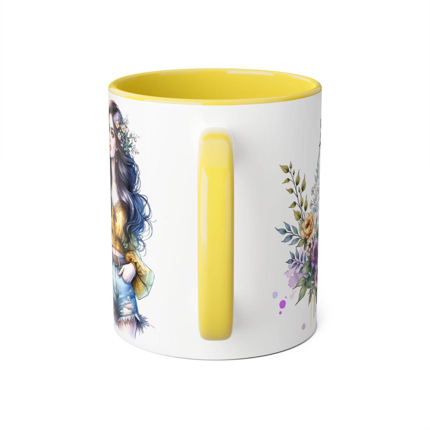 Yuck Fou Bohemian Accent Mug, Floral Coffee Cup, Gift for Her, Home Decor, Artist Mug, Women's Mug, Inspirational Mug