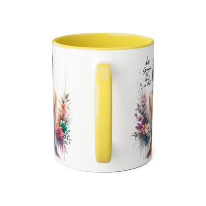 I Hold Grudges, I'll Heal in Hell Floral Art Accent Mug, Coffee Cup Gift, Inspirational Drinkware, Home Decor, Unique Present for Friends
