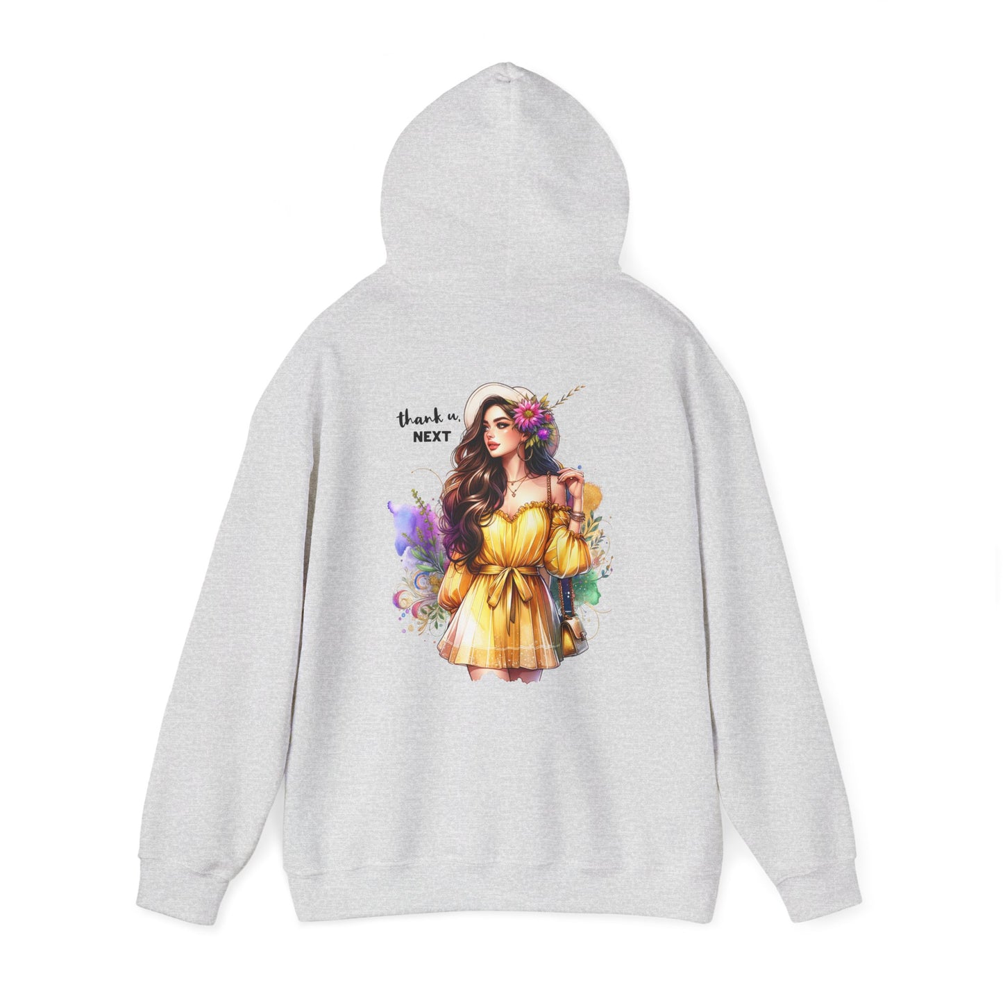 Thank U, Next Whimsical Fairy Art Hooded Sweatshirt, Cozy Apparel, Unique Gift, Casual Wear, Comfortable Layer