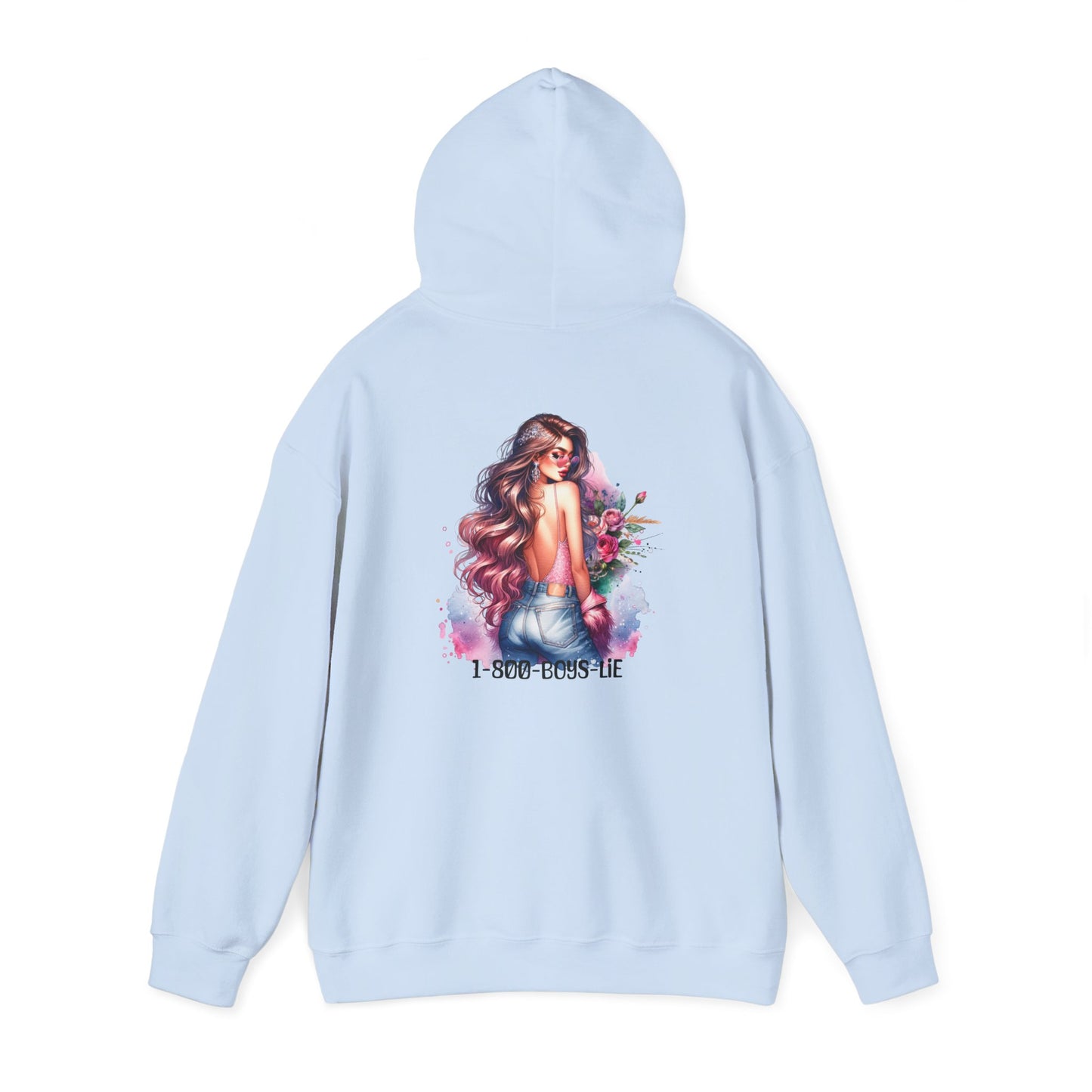 1-800-Boys-Lie Floral Art Hooded Sweatshirt, Cozy Unisex Hoodie, Everyday Wear, Gift for Her, Casual Style
