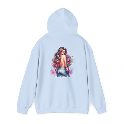 1-800-Boys-Lie Floral Art Hooded Sweatshirt, Cozy Unisex Hoodie, Everyday Wear, Gift for Her, Casual Style