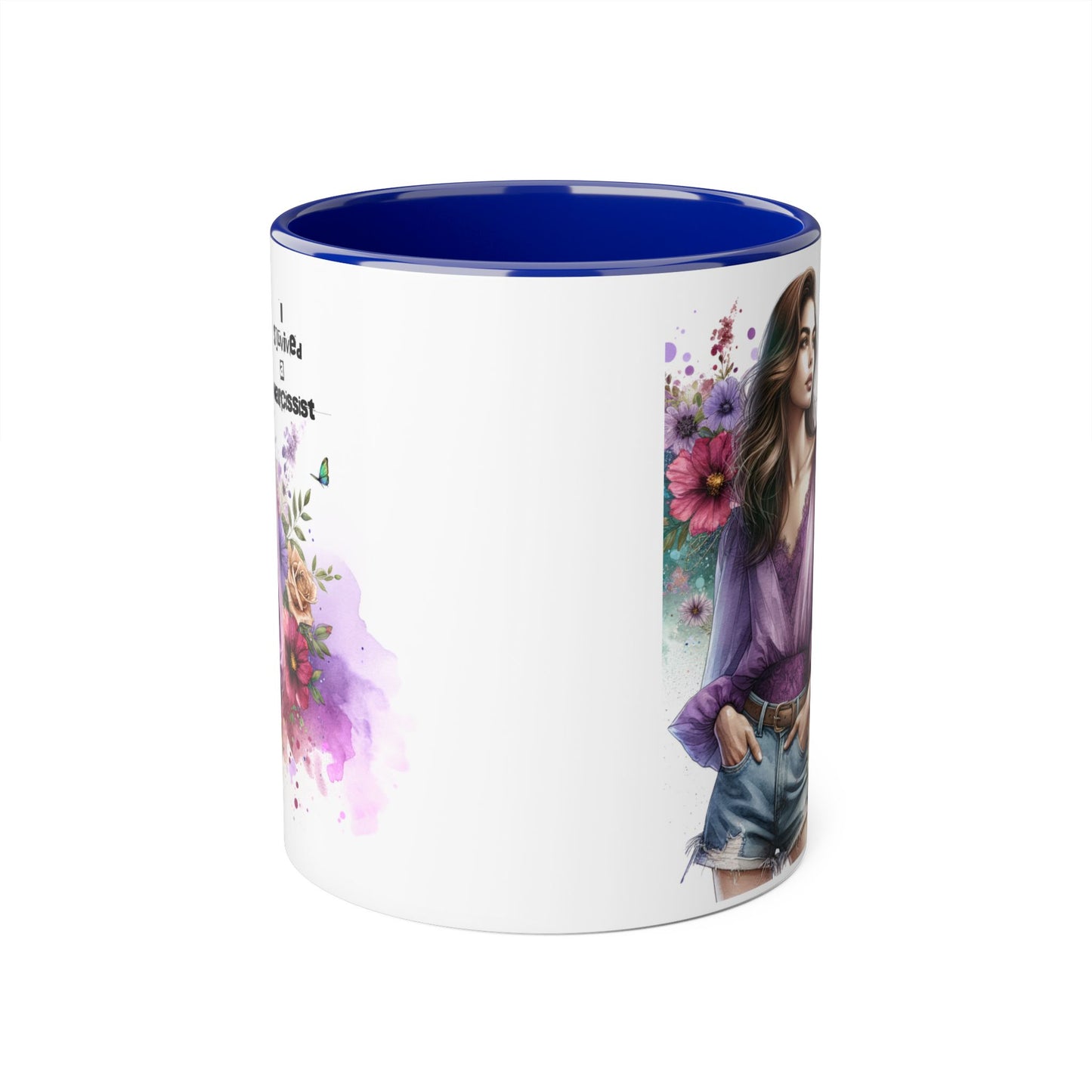 Stylish Floral Accent Mug with Quote, Perfect Gift for Coffee Lovers, Home Decor, Inspirational, Birthday, Humor, Self-Love