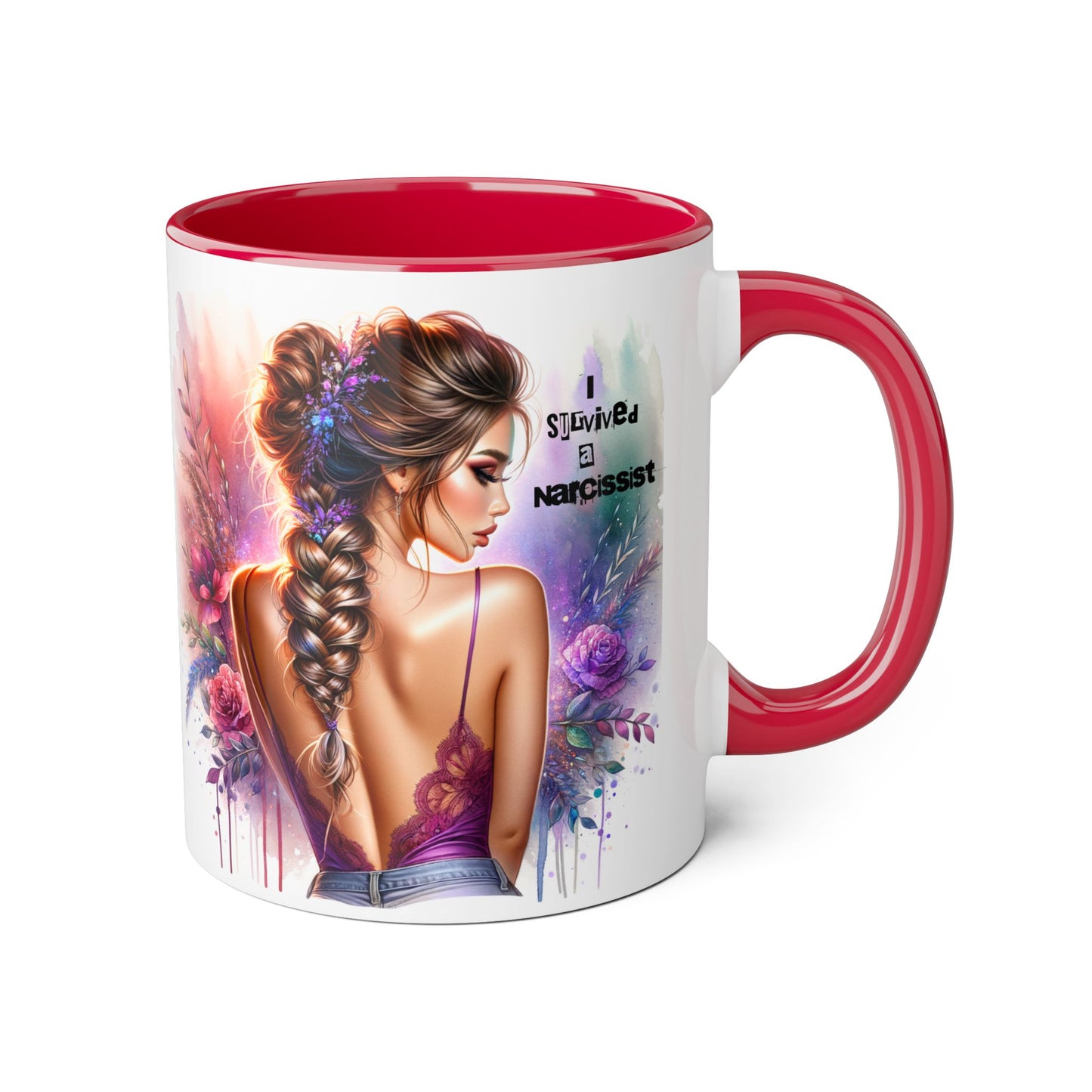 Artistic Accent Mug, Beautiful Coffee Cup, Unique Gift Idea, Home Décor, Self-Love Reminder, Floral Art Mug, Motivational Tea Cup