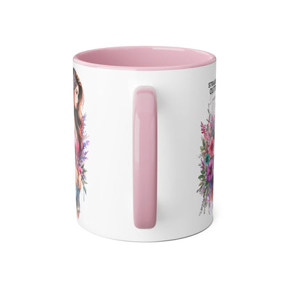Straight Outta Divorced Humoristic Floral-Inspired Accent Mug, Perfect for Gifts, Home Decor, Coffee Lovers, Tea Enjoyers