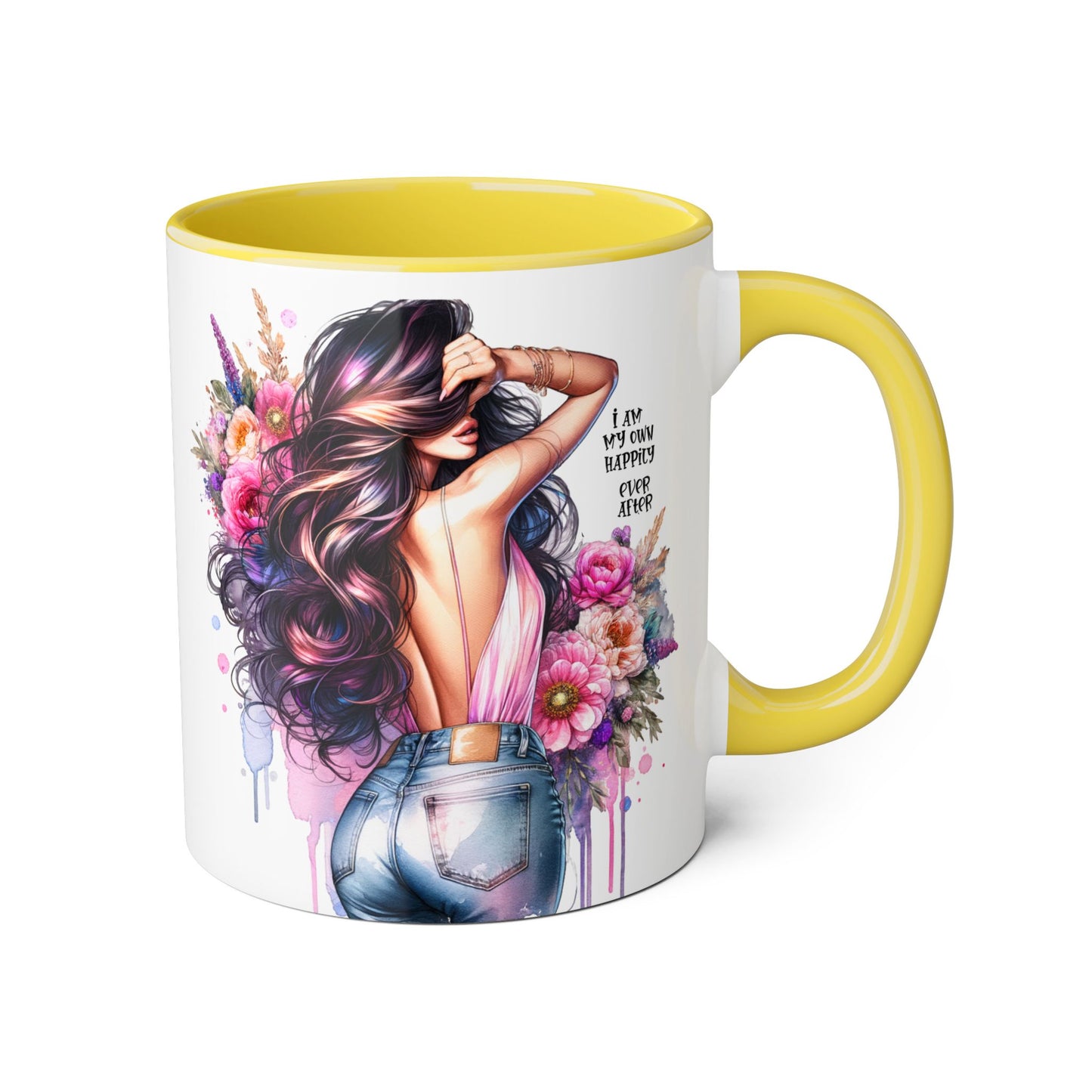 I Am My Own Happily Ever After Self-Love Floral Accent Mug - 11oz Inspirational Coffee Cup